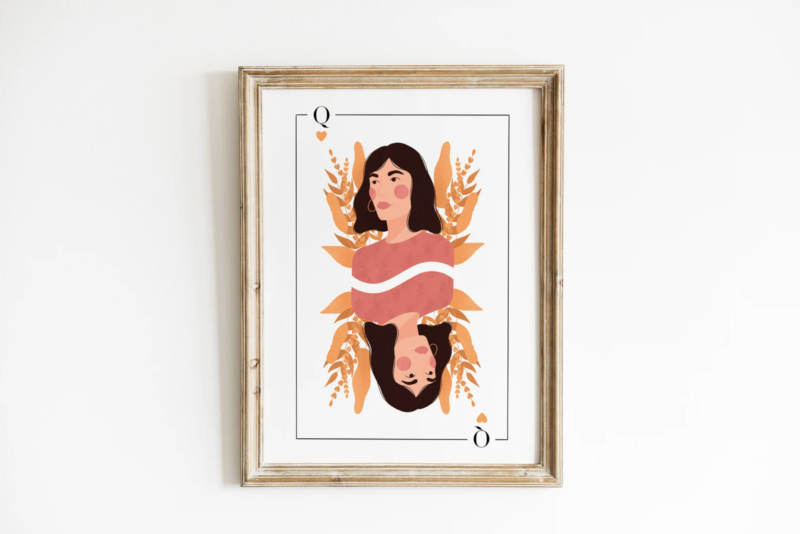 Illustration en vente Dame de coeur