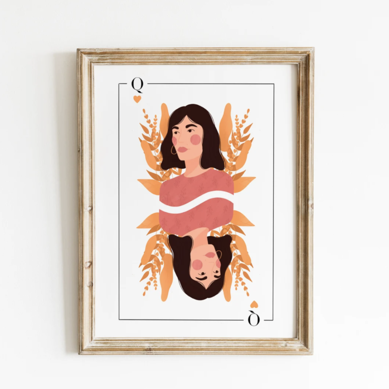 Illustration en vente Dame de coeur