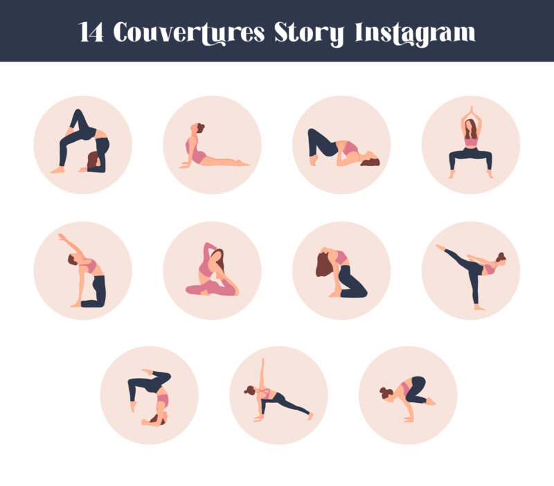 Couvertures illustrées Instagram Yoga