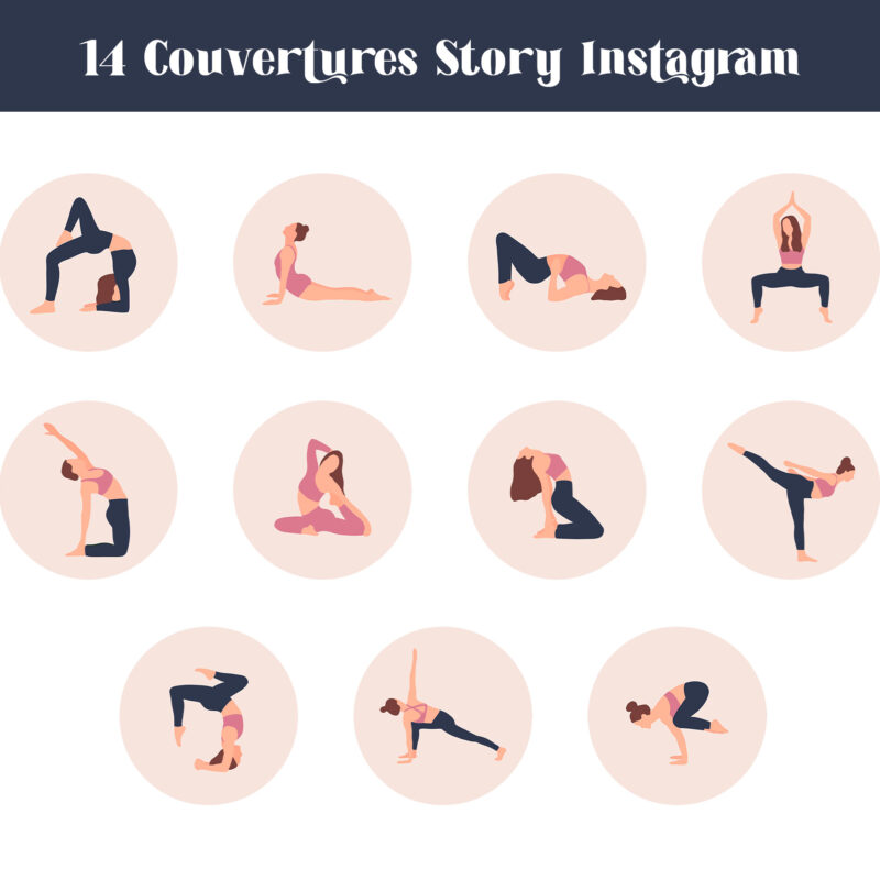 Couvertures illustrées Instagram Yoga