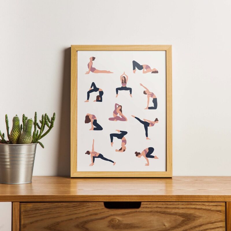 Affiche postures de yoga