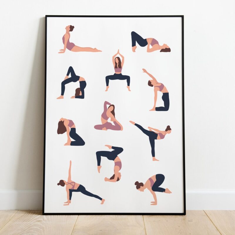 Affiche postures de yoga